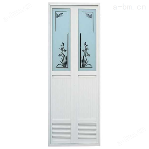 银恒门业（三德装饰）-美之选平开门系列-白色镜花折叠铝门